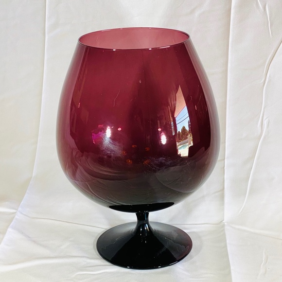 1970s Huge Plum Glass Brandy Snifter Hollywood Regency - Picture 2 of 6